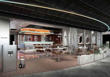 TIAGO工業(yè)風(fēng)西餐廳裝修設(shè)計(jì)案例效果圖